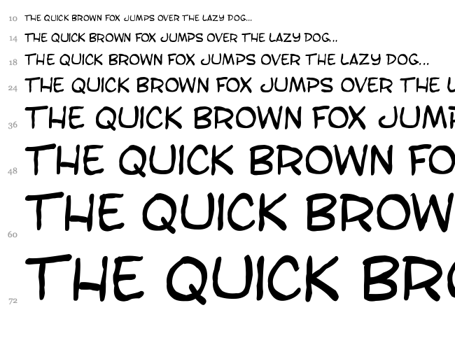 SF Toontime font waterfall